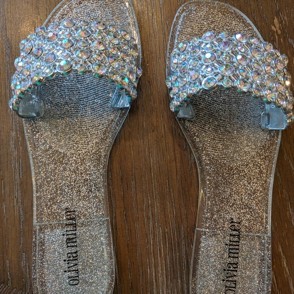 Gorgeous New Sparkly Sandals With Faux AB Rhinestones, SZ 6 - Picture 2 of 10